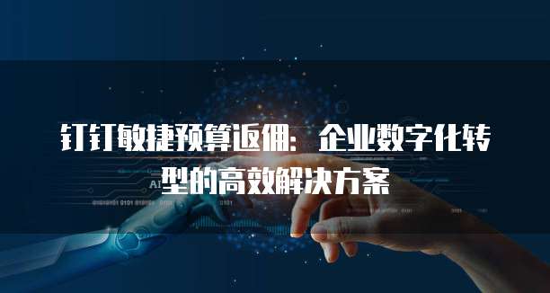 钉钉敏捷预算返佣:企业数字化转型的高效解决方案