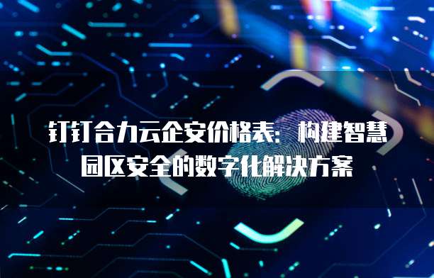 钉钉合力云企安价格表:构建智慧园区安全的数字化解决方案