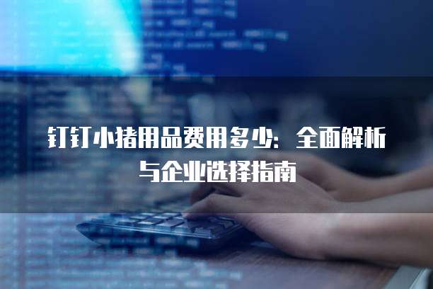 钉钉小猪用品费用多少:全面解析与企业选择指南