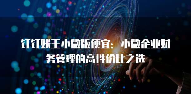 钉钉账王小微版便宜：小微企业财务管理的高性价比之选