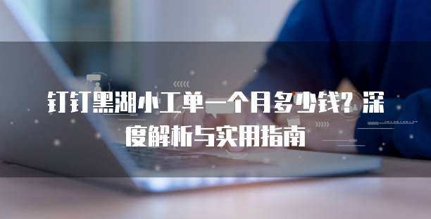 钉钉黑湖小工单一个月多少钱?深度解析与实用指南