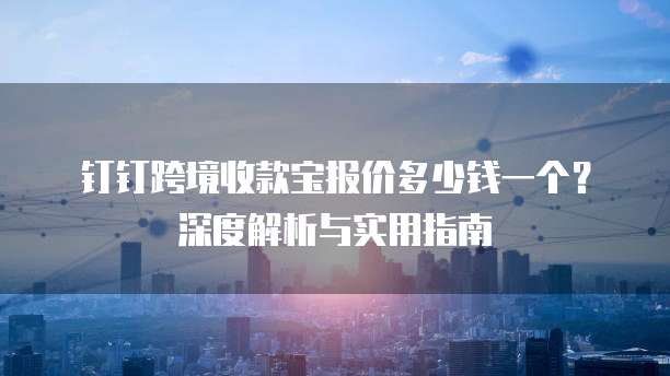 钉钉跨境收款宝报价多少钱一个?深度解析与实用指南