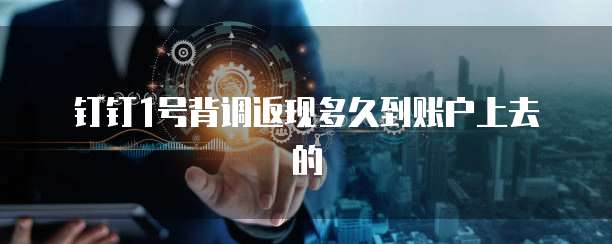 钉钉1号背调返现多久到账户上去的