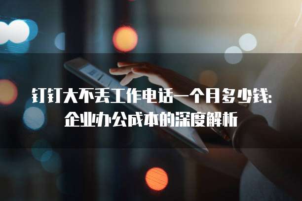 钉钉大不丢工作电话一个月多少钱:企业办公成本的深度解析
