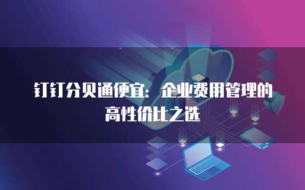钉钉分贝通便宜:企业费用管理的高性价比之选