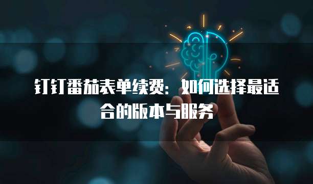 钉钉番茄表单续费:如何选择最适合的版本与服务