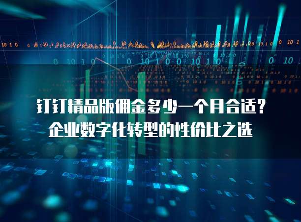钉钉精品版佣金多少一个月合适?企业数字化转型的性价比之选