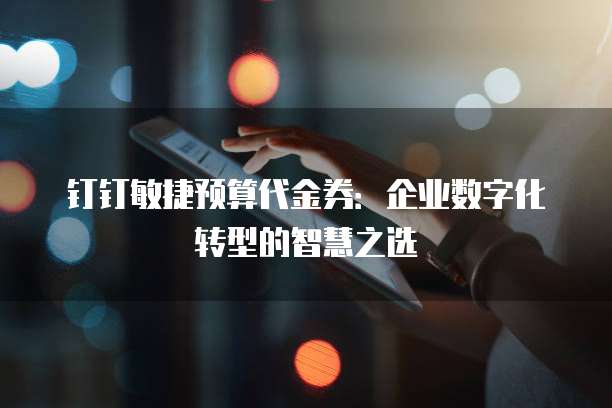 钉钉敏捷预算代金券：企业数字化转型的智慧之选