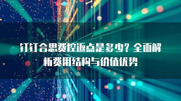 钉钉合思费控返点是多少?全面解析费用结构与价值优势