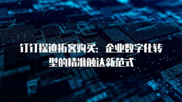钉钉探迹拓客购买:企业数字化转型的精准触达新范式