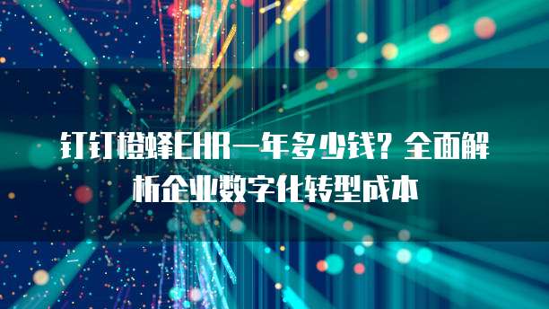 钉钉橙蜂EHR一年多少钱?全面解析企业数字化转型成本