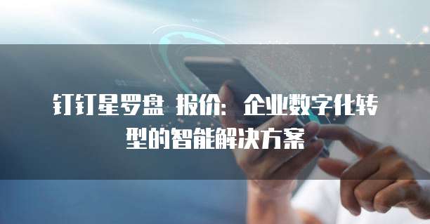钉钉星罗盘 报价:企业数字化转型的智能解决方案