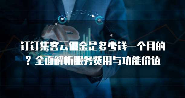 钉钉集客云佣金是多少钱一个月的?全面解析服务费用与功能价值
