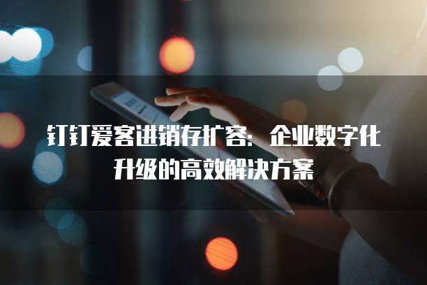 钉钉爱客进销存扩容:企业数字化升级的高效解决方案
