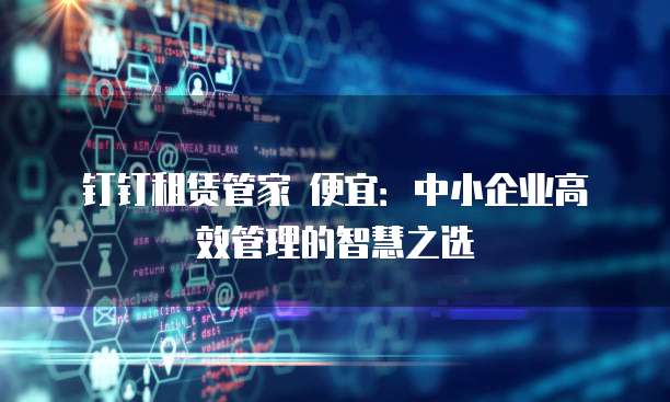钉钉租赁管家 便宜:中小企业高效管理的智慧之选