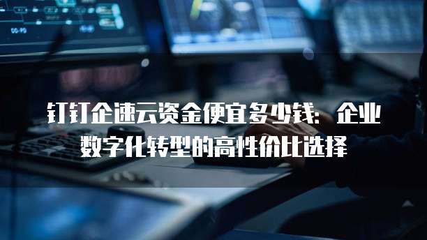 钉钉企速云资金便宜多少钱:企业数字化转型的高性价比选择