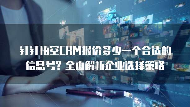 钉钉悟空CRM报价多少一个合适的信息号？全面解析企业选择策略