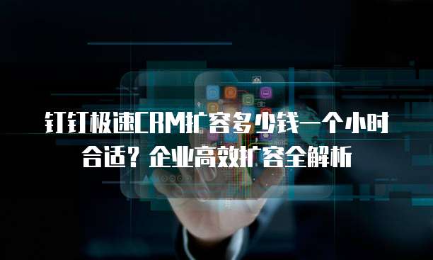钉钉极速CRM扩容多少钱一个小时合适？企业高效扩容全解析