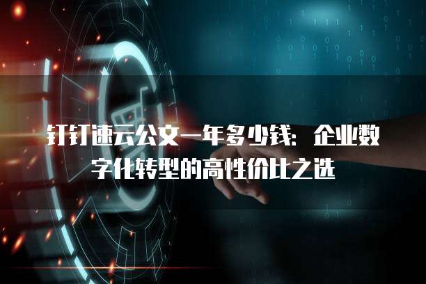 钉钉速云公文一年多少钱:企业数字化转型的高性价比之选