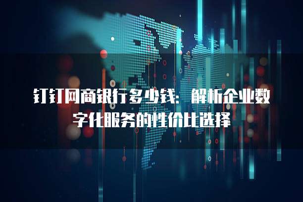 钉钉网商银行多少钱:解析企业数字化服务的性价比选择