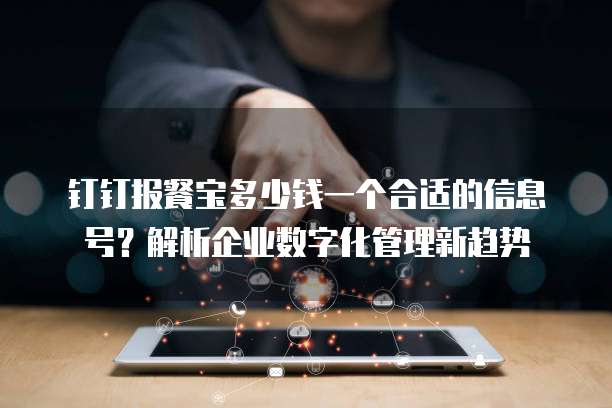 钉钉报餐宝多少钱一个合适的信息号?解析企业数字化管理新趋势