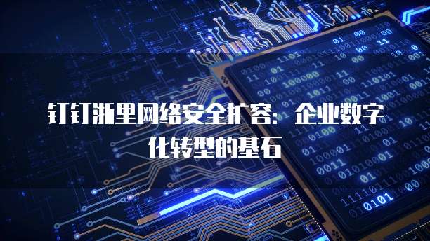 钉钉浙里网络安全扩容:企业数字化转型的基石