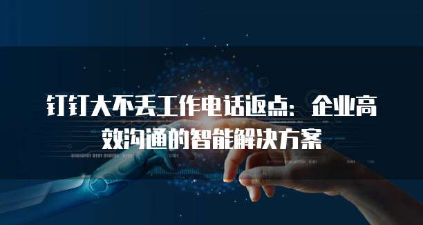 钉钉大不丢工作电话返点:企业高效沟通的智能解决方案