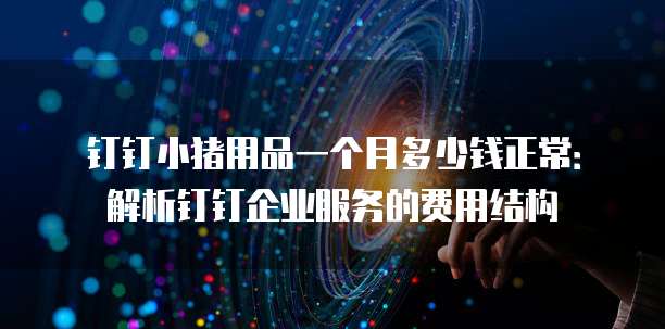 钉钉小猪用品一个月多少钱正常:解析钉钉企业服务的费用结构
