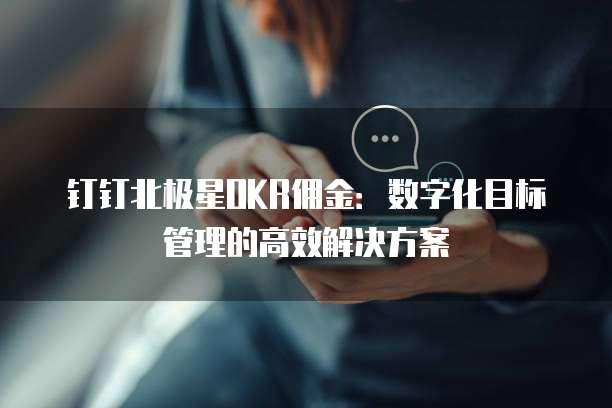 钉钉北极星OKR佣金:数字化目标管理的高效解决方案