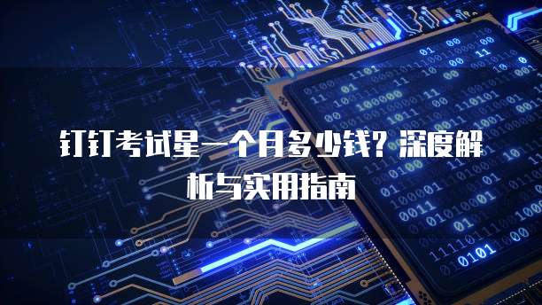 钉钉考试星一个月多少钱？深度解析与实用指南