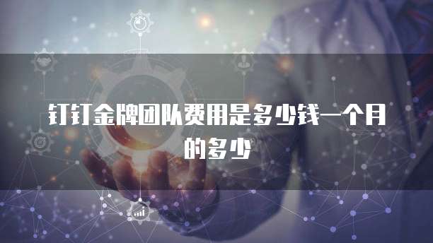 钉钉金牌团队费用是多少钱一个月的多少