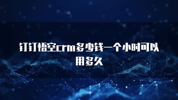 钉钉悟空crm多少钱一个小时可以用多久