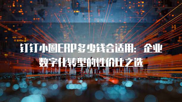 钉钉小圈ERP多少钱合适用:企业数字化转型的性价比之选