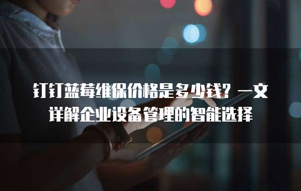 钉钉蓝莓维保价格是多少钱?一文详解企业设备管理的智能选择