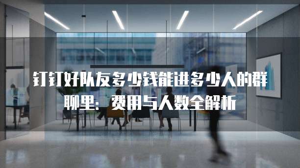 钉钉好队友多少钱能进多少人的群聊里：费用与人数全解析