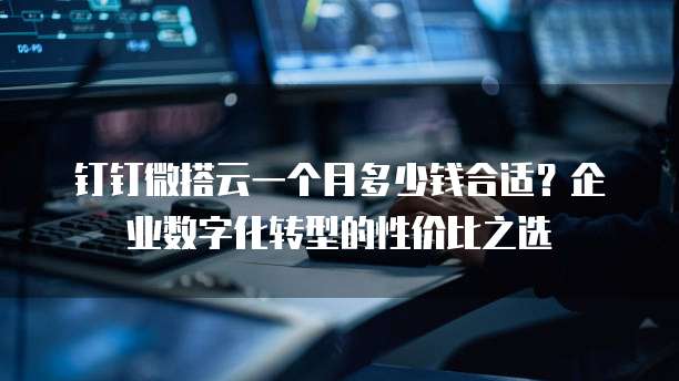 钉钉微搭云一个月多少钱合适?企业数字化转型的性价比之选