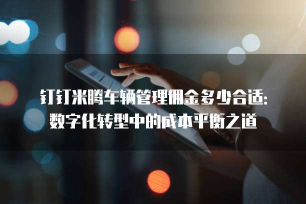 钉钉米腾车辆管理佣金多少合适:数字化转型中的成本平衡之道