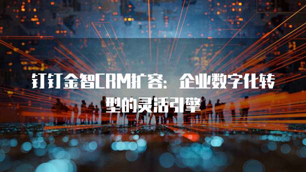 钉钉金智CRM扩容:企业数字化转型的灵活引擎