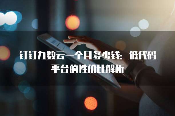 钉钉九数云一个月多少钱:低代码平台的性价比解析