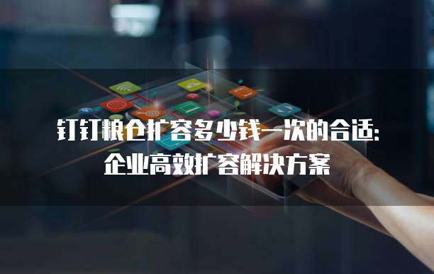 钉钉粮仓扩容多少钱一次的合适:企业高效扩容解决方案