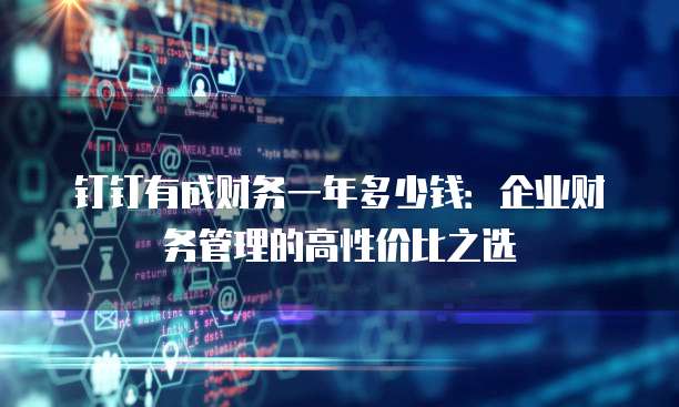 钉钉有成财务一年多少钱:企业财务管理的高性价比之选