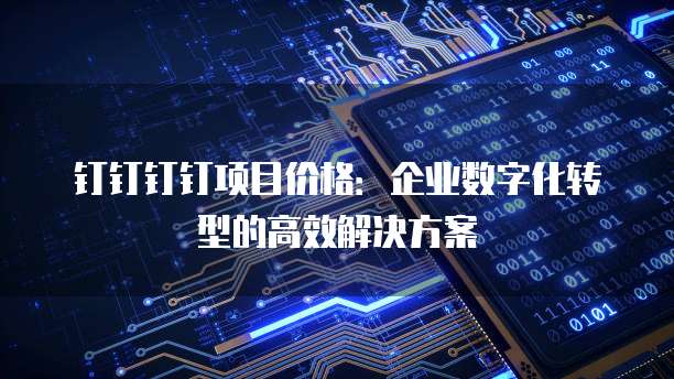 钉钉钉钉项目价格:企业数字化转型的高效解决方案
