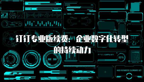 钉钉专业版续费:企业数字化转型的持续动力