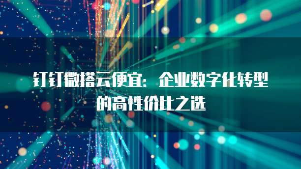 钉钉微搭云便宜:企业数字化转型的高性价比之选
