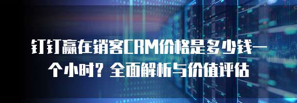 钉钉赢在销客CRM价格是多少钱一个小时?全面解析与价值评估