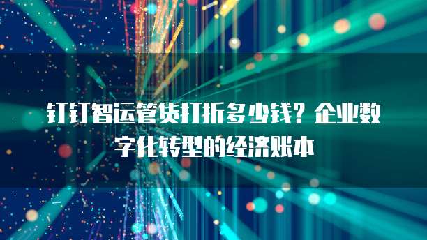 钉钉智运管货打折多少钱?企业数字化转型的经济账本