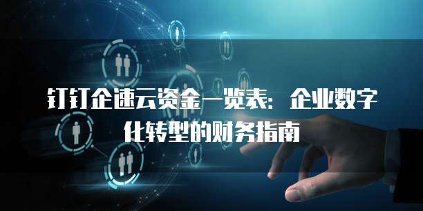 钉钉企速云资金一览表：企业数字化转型的财务指南
