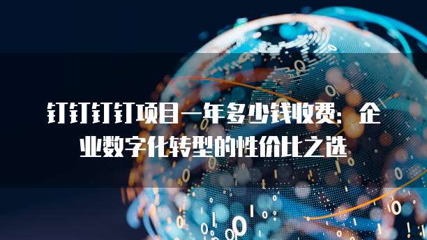 钉钉钉钉项目一年多少钱收费:企业数字化转型的性价比之选