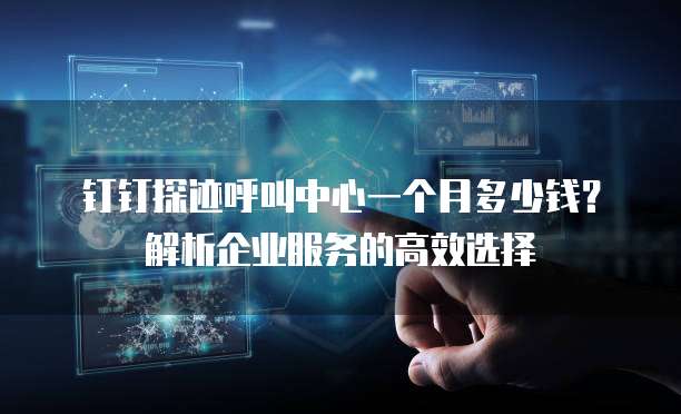 钉钉探迹呼叫中心一个月多少钱?解析企业服务的高效选择