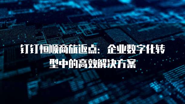 钉钉恒顺商旅返点:企业数字化转型中的高效解决方案